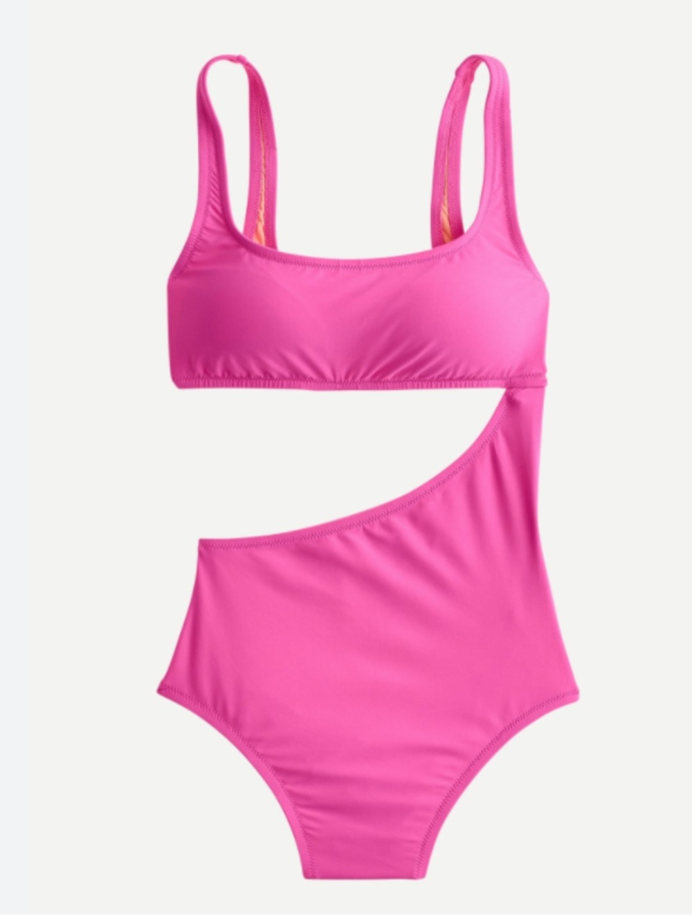 J.Crew $110 1 Piece Neon Pink Cut Out Swimsuit Women Size 18 High Waist